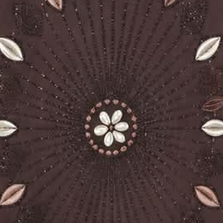 Close-up of the beaded mandala with pearl petals