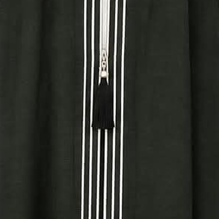 Front zip with black tassel pull